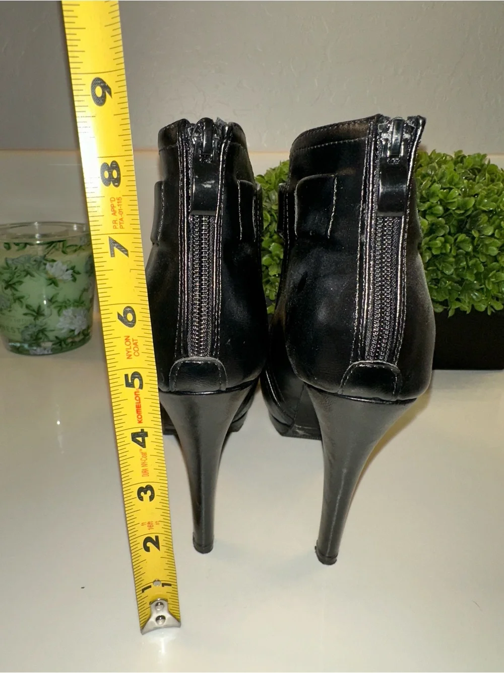 Women's Black Peep-Toe Heel Booties